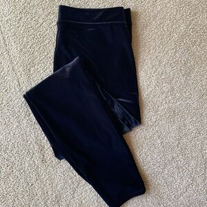 Like new JCrew size medium black velvet leggings.